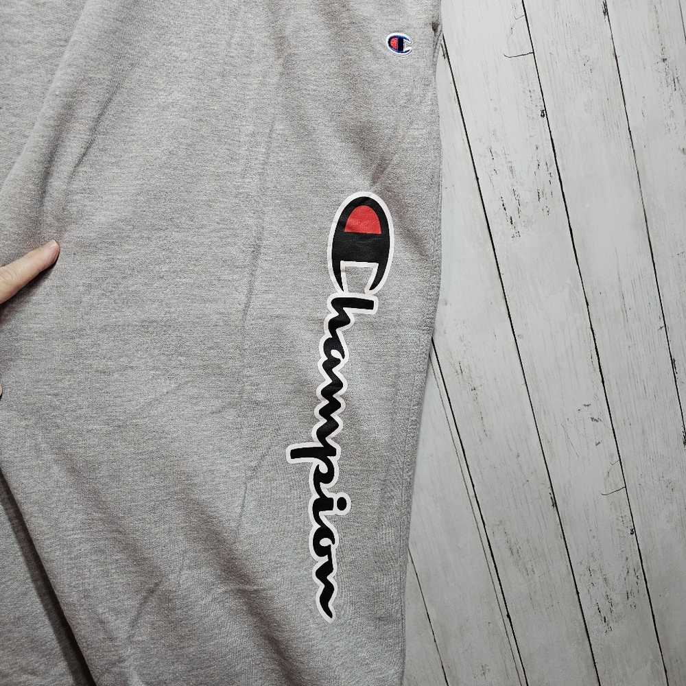CHAMPION BIG MAN Gray Powerblend Joggers Script LOGO Pockets Size 4XL Cotton. - Picture 5 of 10